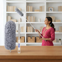 Bimla Traders Feather Duster Bendable & Extendable Fan Cleaning Duster with 100 inches Expandable Pole Handle Washable