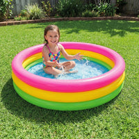 Bimla Traders Premium Inflatable Family Swimming Pool for Kids & Adults | Extra-Large 7 Feet 3-Layer Striped Bath Tub Without Pump, 82x59x23 Inch for Home & Outdoor Use