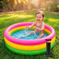 Bimla Traders Premium Inflatable Family Swimming Pool for Kids & Adults | Extra-Large 7 Feet 3-Layer Striped Bath Tub Without Pump, 82x59x23 Inch for Home & Outdoor Use