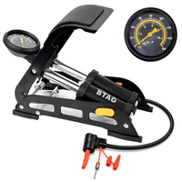 Btag Professional Foot Operated Air Pump | High-Pressure Manual Tyre Inflator with Gauge for Car, Bike & Cycle