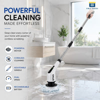 Bimla Traders Electric Spin Scrubber for Home Cleaning | 9 Replaceable Brush Heads | Adjustable Length & Dual Speed | Cordless Cleaning Brush.