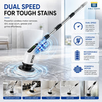Bimla Traders Electric Spin Scrubber for Home Cleaning | 9 Replaceable Brush Heads | Adjustable Length & Dual Speed | Cordless Cleaning Brush.