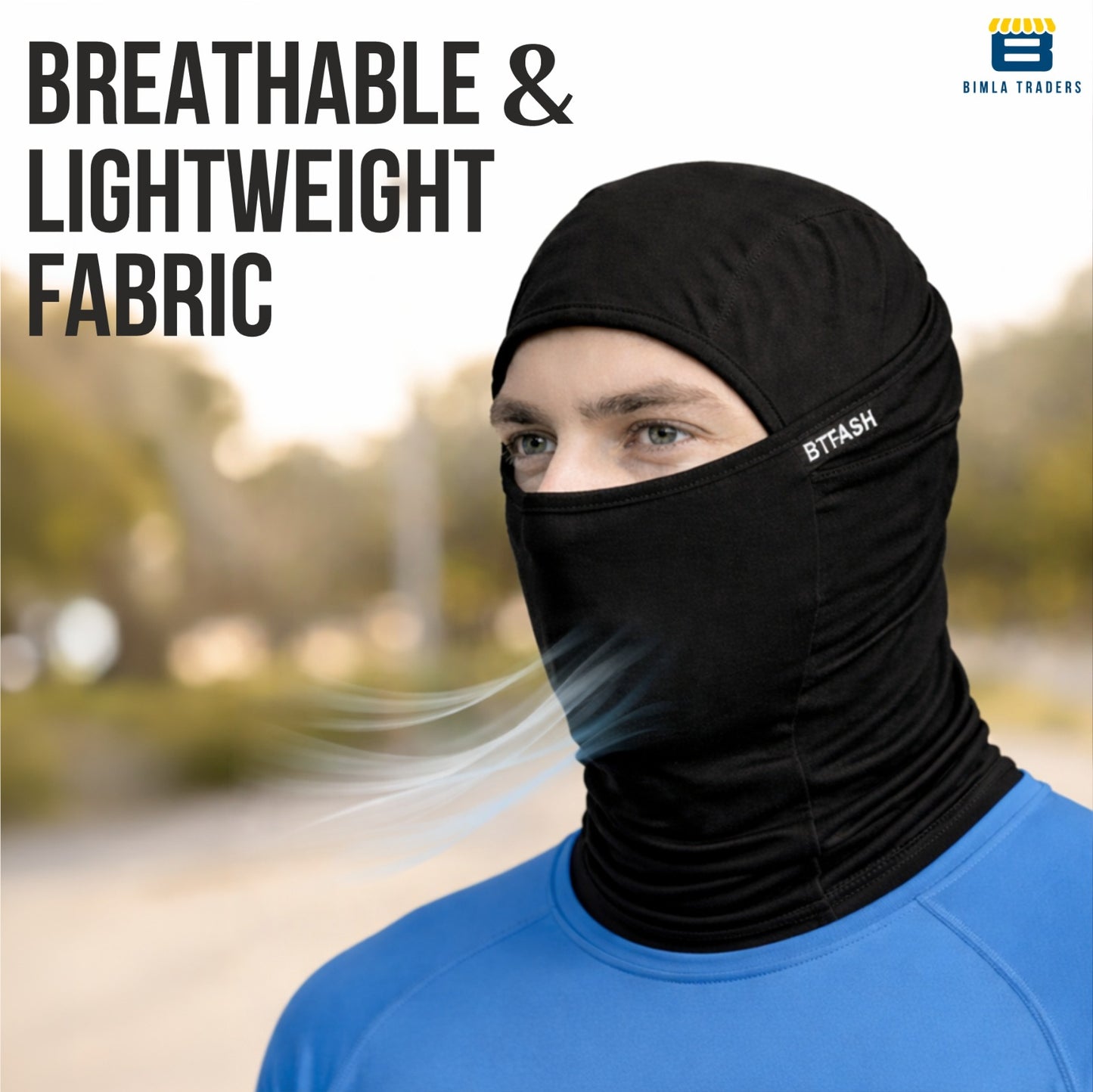 Bimla Traders Full Face Balaclava Mask for Bikers | Breathable Helmet Liner Head Cover for Bike Riding | Windproof & Dust Protection Face Mask for Men | Stretchable Bike Helmet Mask.