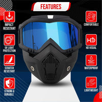 Bimla Traders Goggle Mask Anti Scratch UV Protective Open Face & Eyewear Windproof Unisex