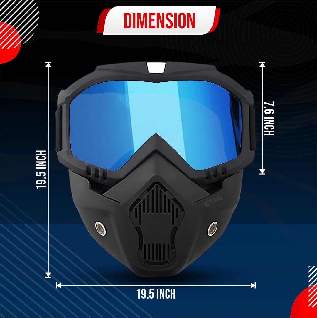 Bimla Traders Goggle Mask Anti Scratch UV Protective Open Face & Eyewear Windproof Unisex