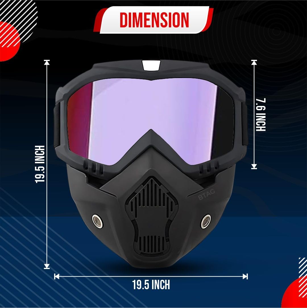 Bimla Traders Goggle Mask Anti Scratch UV Protective Open Face & Eyewear Windproof Unisex