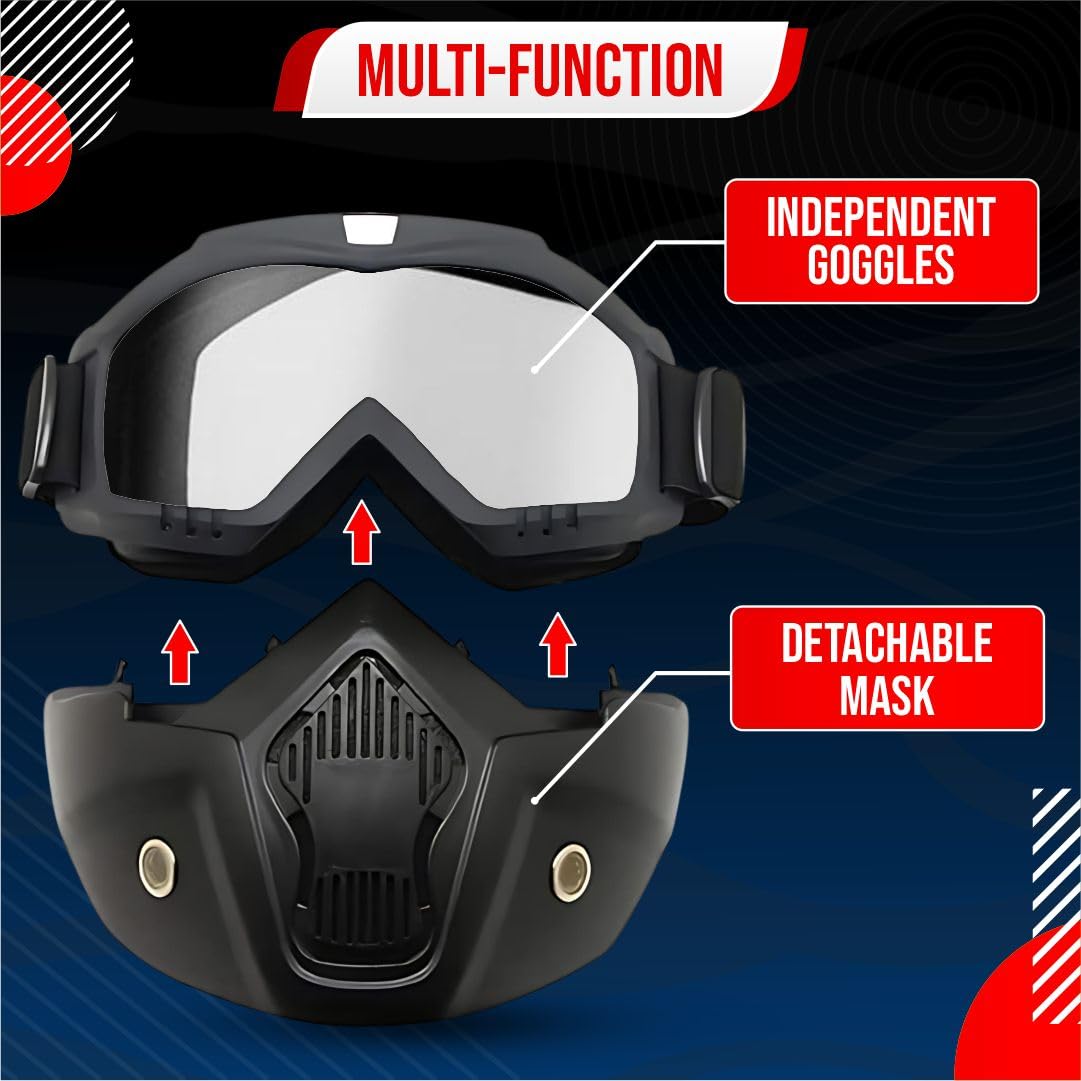 Bimla Traders Goggle Mask Anti Scratch UV Protective Open Face & Eyewear Windproof Unisex