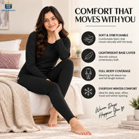Bimla Traders Women's Thermal Top & Bottom Set | Warm Winter Innerwear