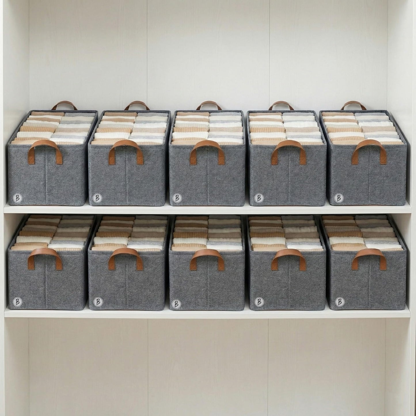 Bimla Traders Clothes, Foldable Clothes Storage Baskets for Wardrobe, Books, Saree, Shirts, Stationery Paper, Document Toy,and Blankets Storage Box with Handles | 26 Liter |