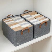 Bimla Traders Clothes, Foldable Clothes Storage Baskets for Wardrobe, Books, Saree, Shirts, Stationery Paper, Document Toy,and Blankets Storage Box with Handles | 26 Liter |