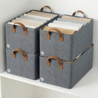 Bimla Traders Clothes, Foldable Clothes Storage Baskets for Wardrobe, Books, Saree, Shirts, Stationery Paper, Document Toy,and Blankets Storage Box with Handles | 26 Liter |