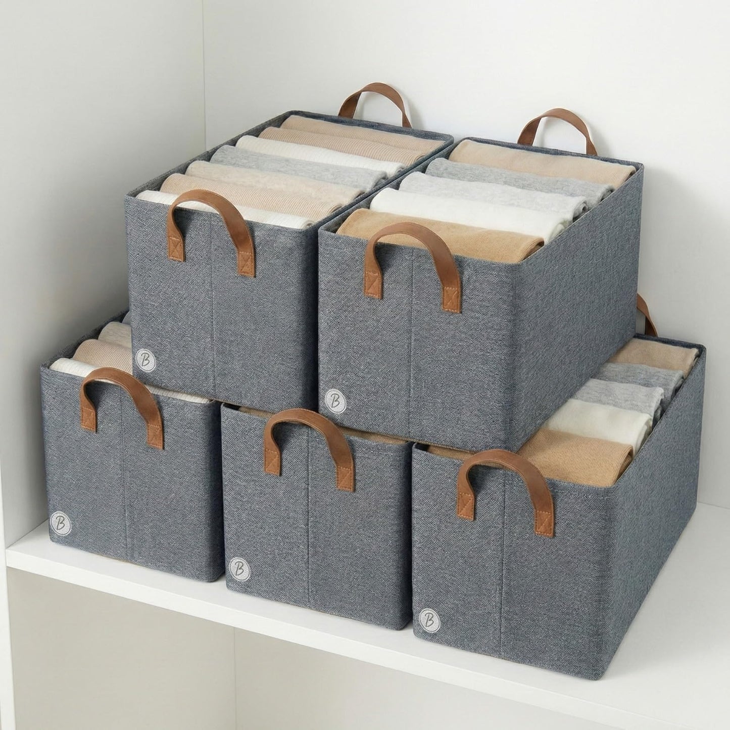 Bimla Traders Clothes, Foldable Clothes Storage Baskets for Wardrobe, Books, Saree, Shirts, Stationery Paper, Document Toy,and Blankets Storage Box with Handles | 26 Liter |