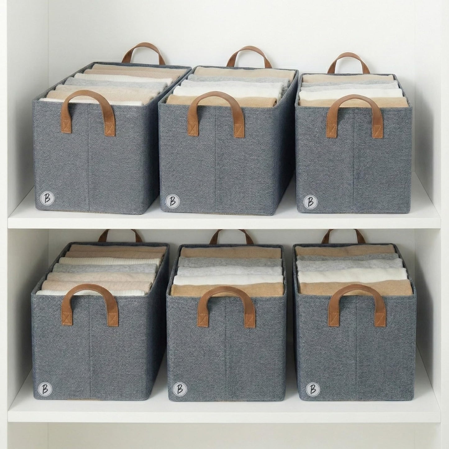 Bimla Traders Clothes, Foldable Clothes Storage Baskets for Wardrobe, Books, Saree, Shirts, Stationery Paper, Document Toy,and Blankets Storage Box with Handles | 26 Liter |