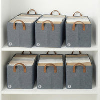 Bimla Traders Clothes, Foldable Clothes Storage Baskets for Wardrobe, Books, Saree, Shirts, Stationery Paper, Document Toy,and Blankets Storage Box with Handles | 26 Liter |