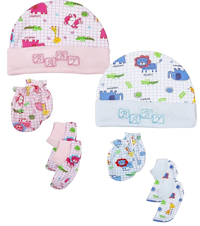 BTfash Newborn Baby Soft Mitten Set with Booties and Cap