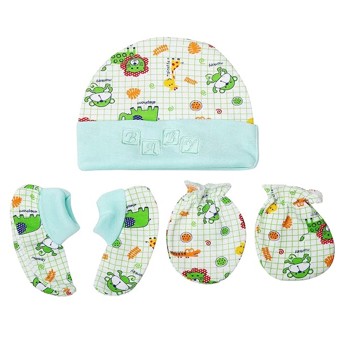 BTfash Newborn Baby Soft Mitten Set with Booties and Cap