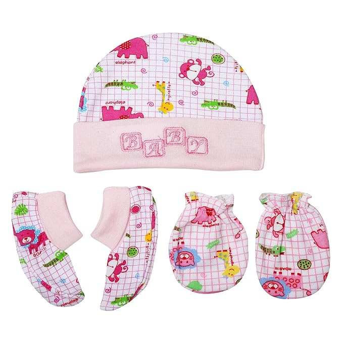 BTfash Newborn Baby Soft Mitten Set with Booties and Cap