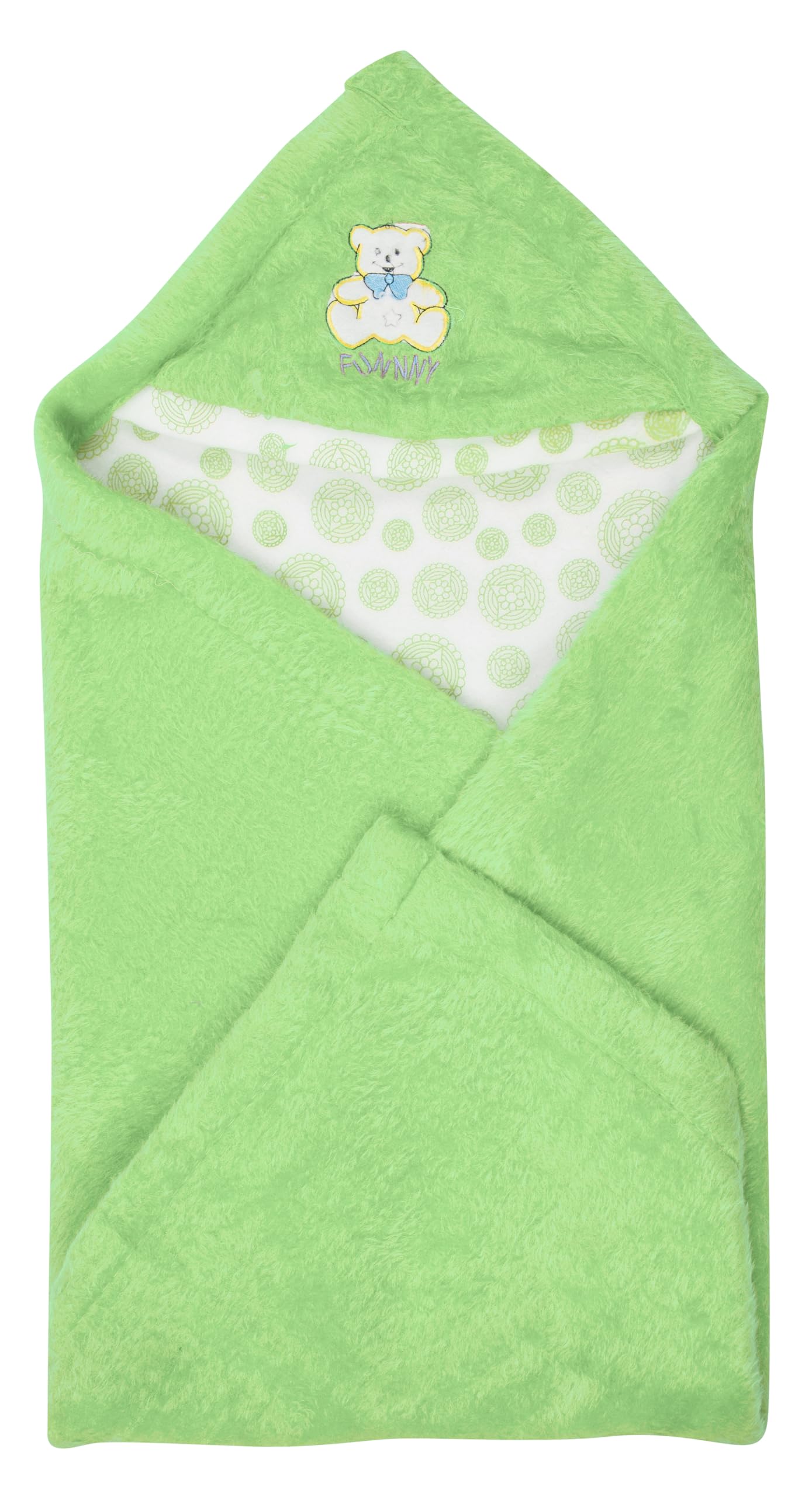 BTfash Newborn Baby Light Weight Fur Lined Hodded Blanket or Wrapper or Sleeping Bag - Pack of 1
