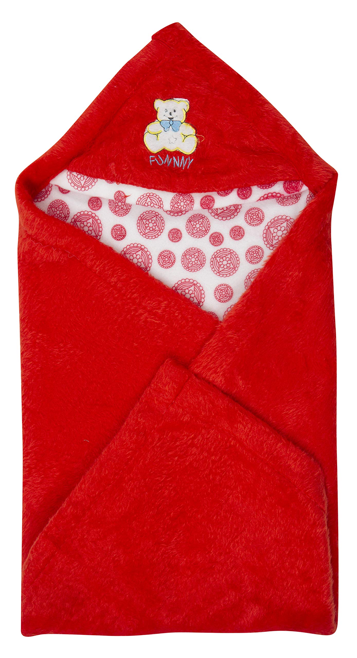 BTfash Newborn Baby Light Weight Fur Lined Hodded Blanket or Wrapper or Sleeping Bag - Pack of 1