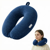 Bimla Traders Travel Neck Pillow for Men & Women | Soft Fibre Cushion for Flight, Car & Train | Soft Velvet Fabric with Attachable Snap Strap | Cervical Support for Neck Pain Relief. Pack of 1