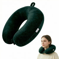Bimla Traders Travel Neck Pillow for Men & Women | Soft Fibre Cushion for Flight, Car & Train | Soft Velvet Fabric with Attachable Snap Strap | Cervical Support for Neck Pain Relief. Pack of 1