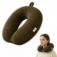 Bimla Traders Travel Neck Pillow for Men & Women | Soft Fibre Cushion for Flight, Car & Train | Soft Velvet Fabric with Attachable Snap Strap | Cervical Support for Neck Pain Relief. Pack of 1