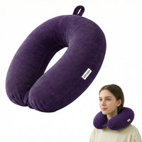 Bimla Traders Travel Neck Pillow for Men & Women | Soft Fibre Cushion for Flight, Car & Train | Soft Velvet Fabric with Attachable Snap Strap | Cervical Support for Neck Pain Relief. Pack of 1