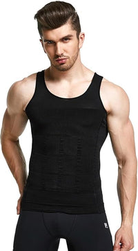 Btag Mens Slimming Body Shaper Vest, Stretchable Tummy Tucker Tank Top