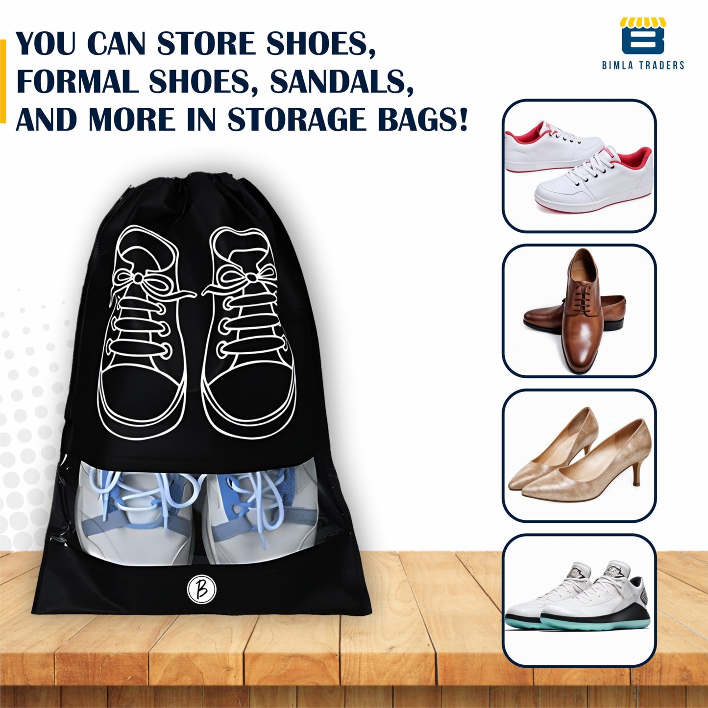 Bimla Traders Shoes Bag for Travel & Storage organizer for Men & Women | Travel Accessories | Shoe Organizer | Shoe Cover for Travel Essentials