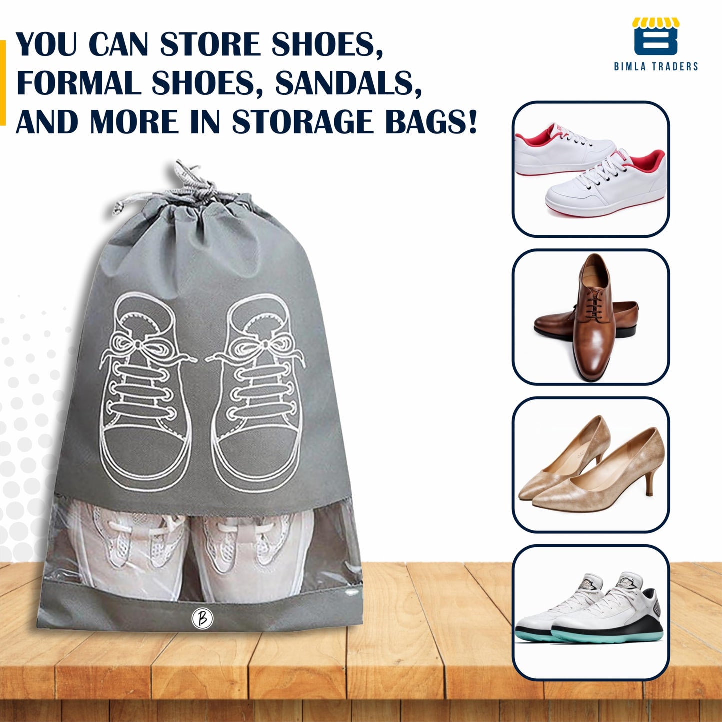 Bimla Traders Shoes Bag for Travel & Storage organizer for Men & Women | Travel Accessories | Shoe Organizer | Shoe Cover for Travel Essentials
