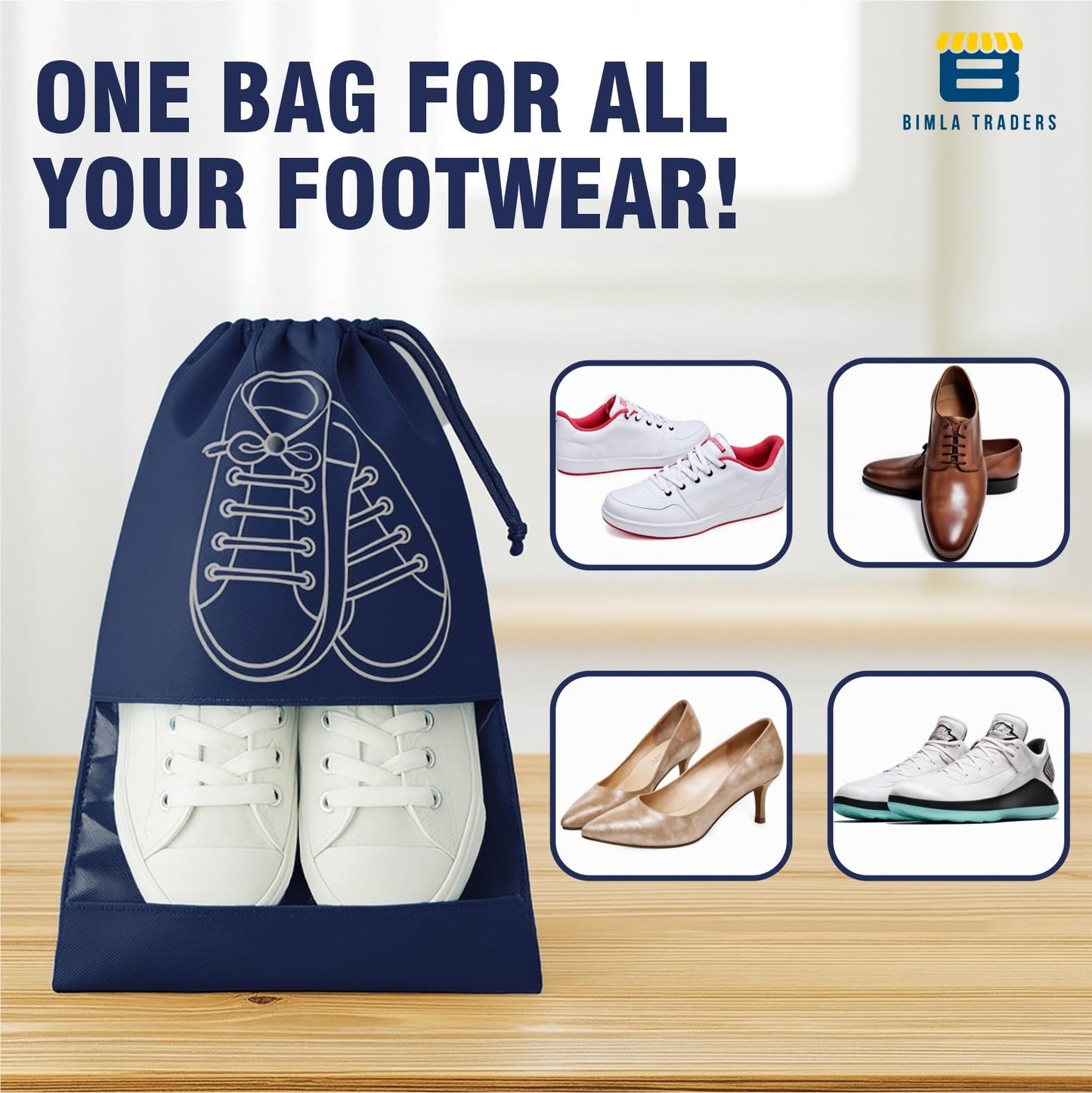Bimla Traders Shoes Bag for Travel & Storage organizer for Men & Women | Travel Accessories | Shoe Organizer | Shoe Cover for Travel Essentials
