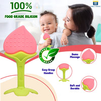 Bimla Traders Baby Tree and Fruits Shape Teether Teething | Natural Organic Freezer Safe for Newborn Infant, Babies | Silicone BPA Free | Gum Pain Relief 3D Soother Set