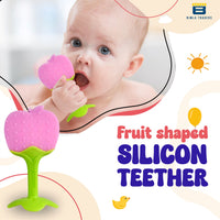 Bimla Traders Baby Tree and Fruits Shape Teether Teething | Natural Organic Freezer Safe for Newborn Infant, Babies | Silicone BPA Free | Gum Pain Relief 3D Soother Set