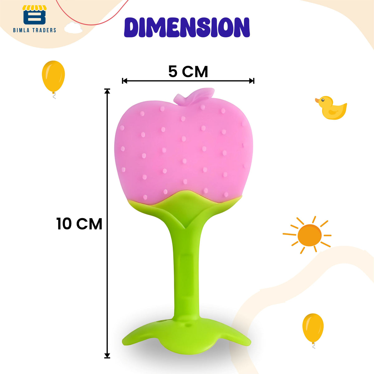 Bimla Traders Baby Tree and Fruits Shape Teether Teething | Natural Organic Freezer Safe for Newborn Infant, Babies | Silicone BPA Free | Gum Pain Relief 3D Soother Set