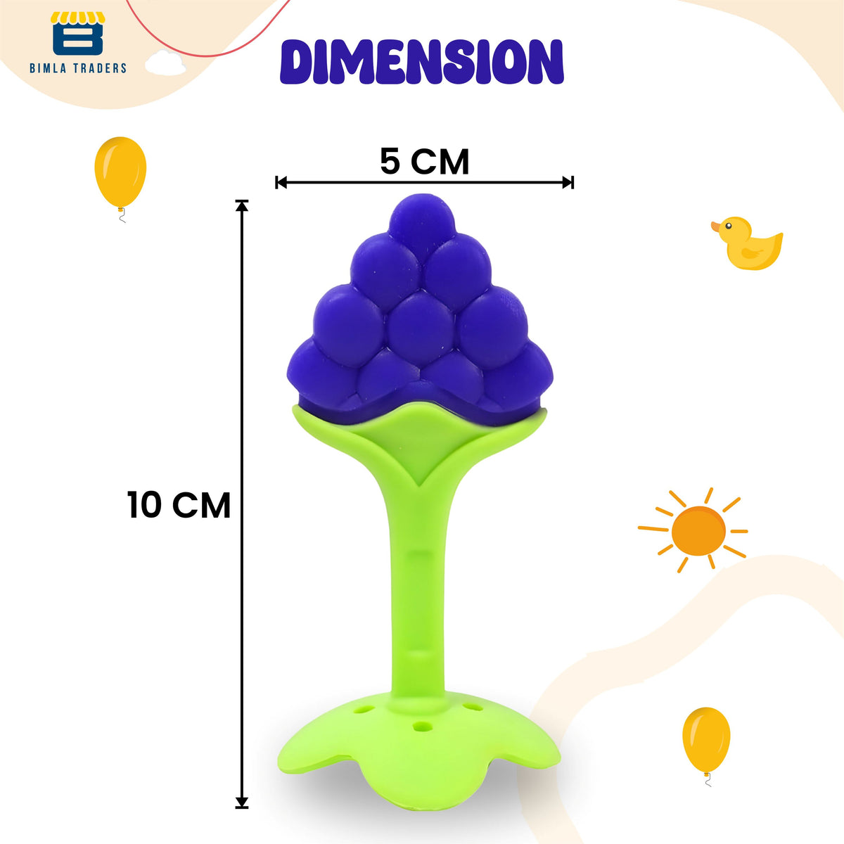 Bimla Traders Baby Tree and Fruits Shape Teether Teething | Natural Organic Freezer Safe for Newborn Infant, Babies | Silicone BPA Free | Gum Pain Relief 3D Soother Set