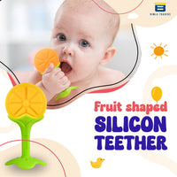 Bimla Traders Baby Tree and Fruits Shape Teether Teething | Natural Organic Freezer Safe for Newborn Infant, Babies | Silicone BPA Free | Gum Pain Relief 3D Soother Set