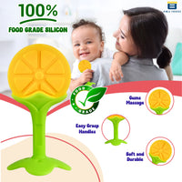 Bimla Traders Baby Tree and Fruits Shape Teether Teething | Natural Organic Freezer Safe for Newborn Infant, Babies | Silicone BPA Free | Gum Pain Relief 3D Soother Set