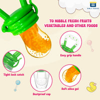 BTfash Baby Silicone Pacifier - Fruit & Food Feeder | Anti Choking Fruit Pacifier | BPA Free Soother | Soft Nibbler/Feeder with Extra Mesh for Newborn, Infants, Toddlers