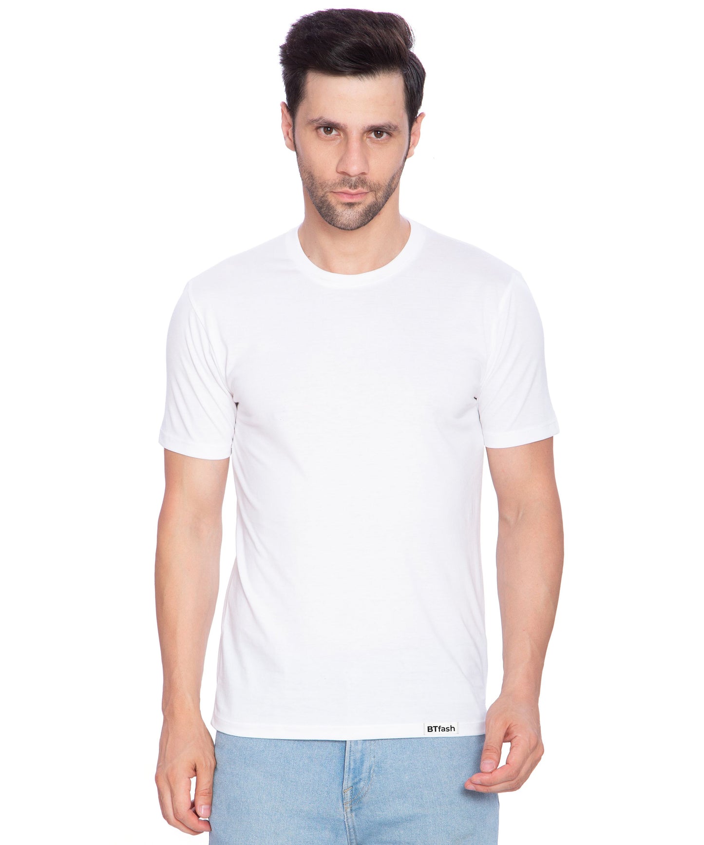 BTfash Men's Cotton Round Neck Half Sleeve Solid Basic T-Shirt | Pack of 1