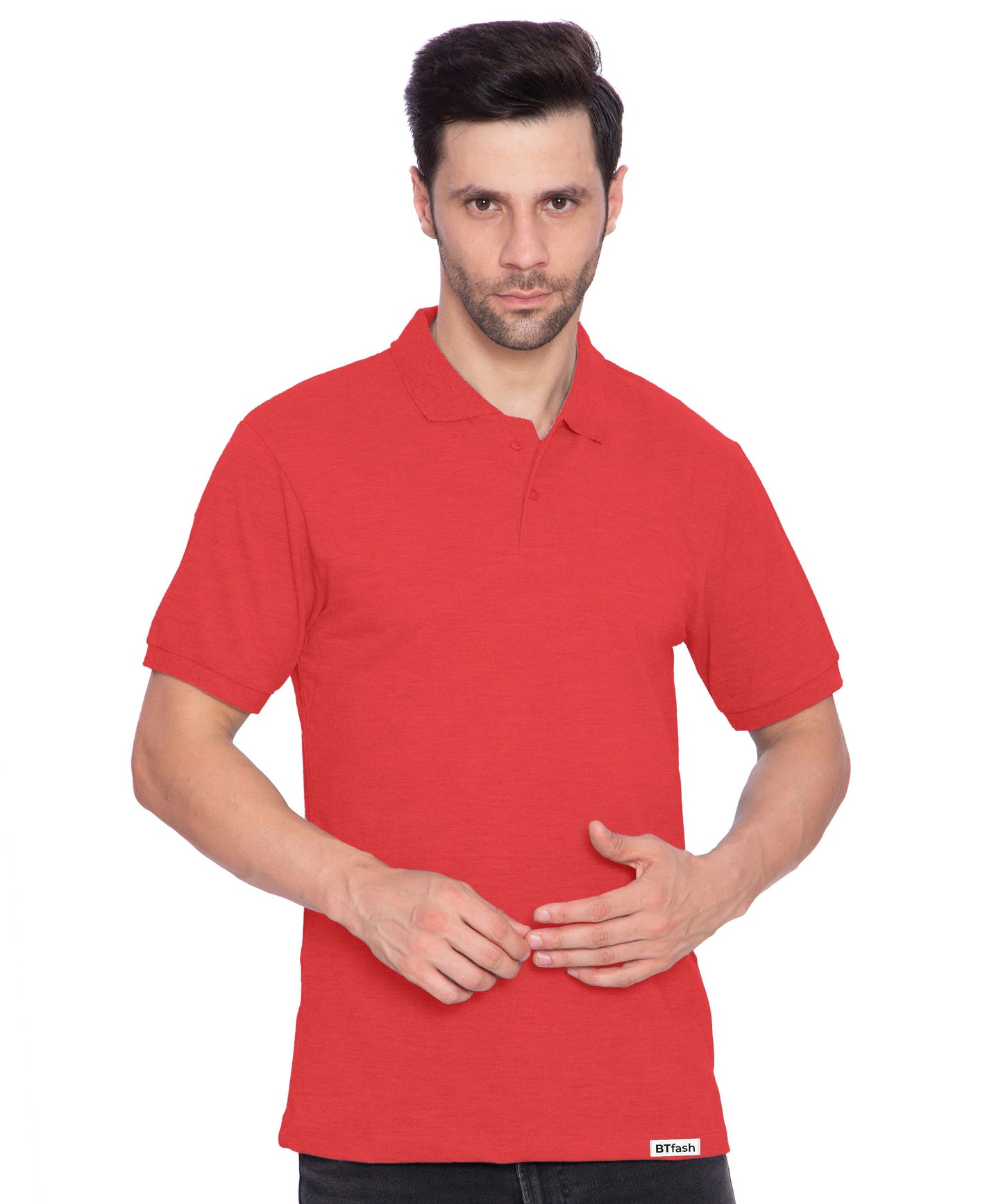 BTfash Men's Regular Fit Polo Neck Half Sleeve Solid Premium T-Shirt | Pack of 1