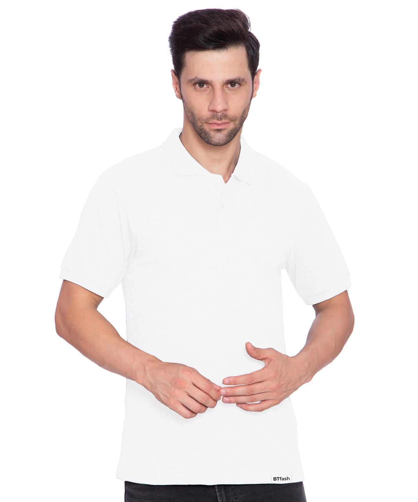 BTfash Men's Regular Fit Polo Neck Half Sleeve Solid Premium T-Shirt | Pack of 1