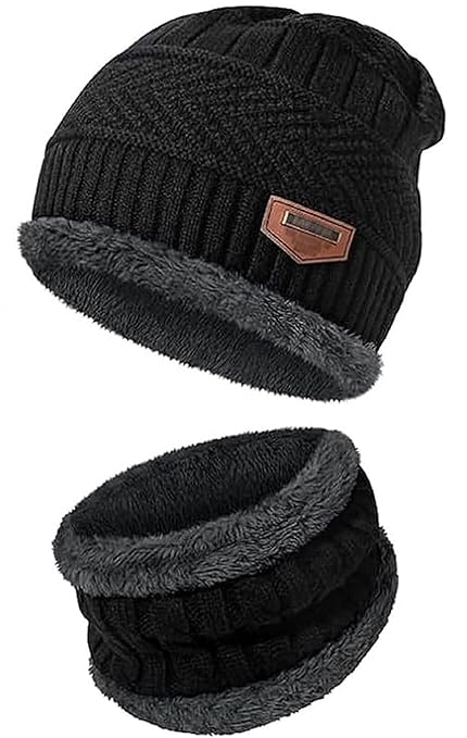 BTfash Mens Winter Beanie Hats Scarf Set (2 Piece Combo)