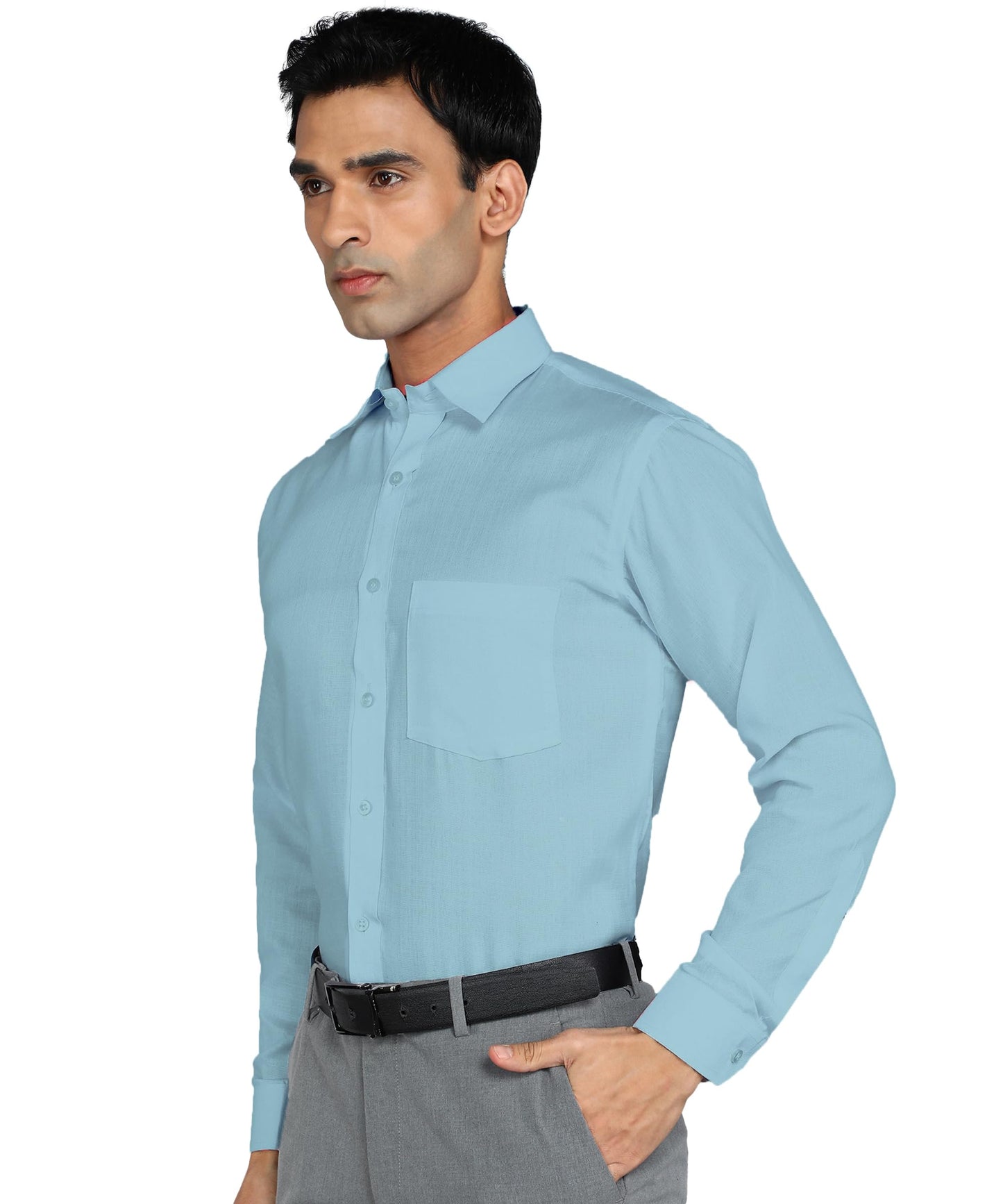 BTfash Men's Solid Slim Fit Cotton Formal Full Sleeve Shirt