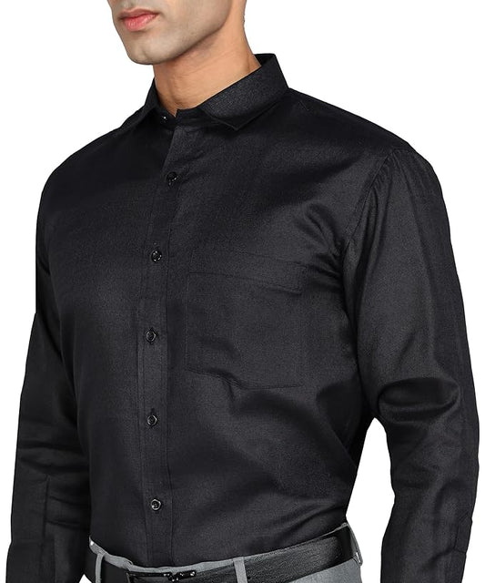 BTfash Men's Solid Slim Fit Cotton Formal Full Sleeve Shirt