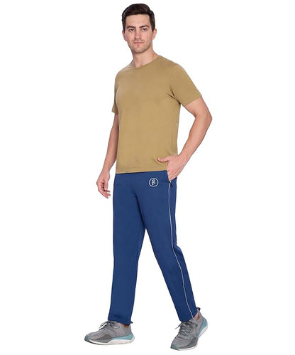 Btag Mens Regular Fit Comfortable Cotton Track Pants with Both Side Zipper Pocket