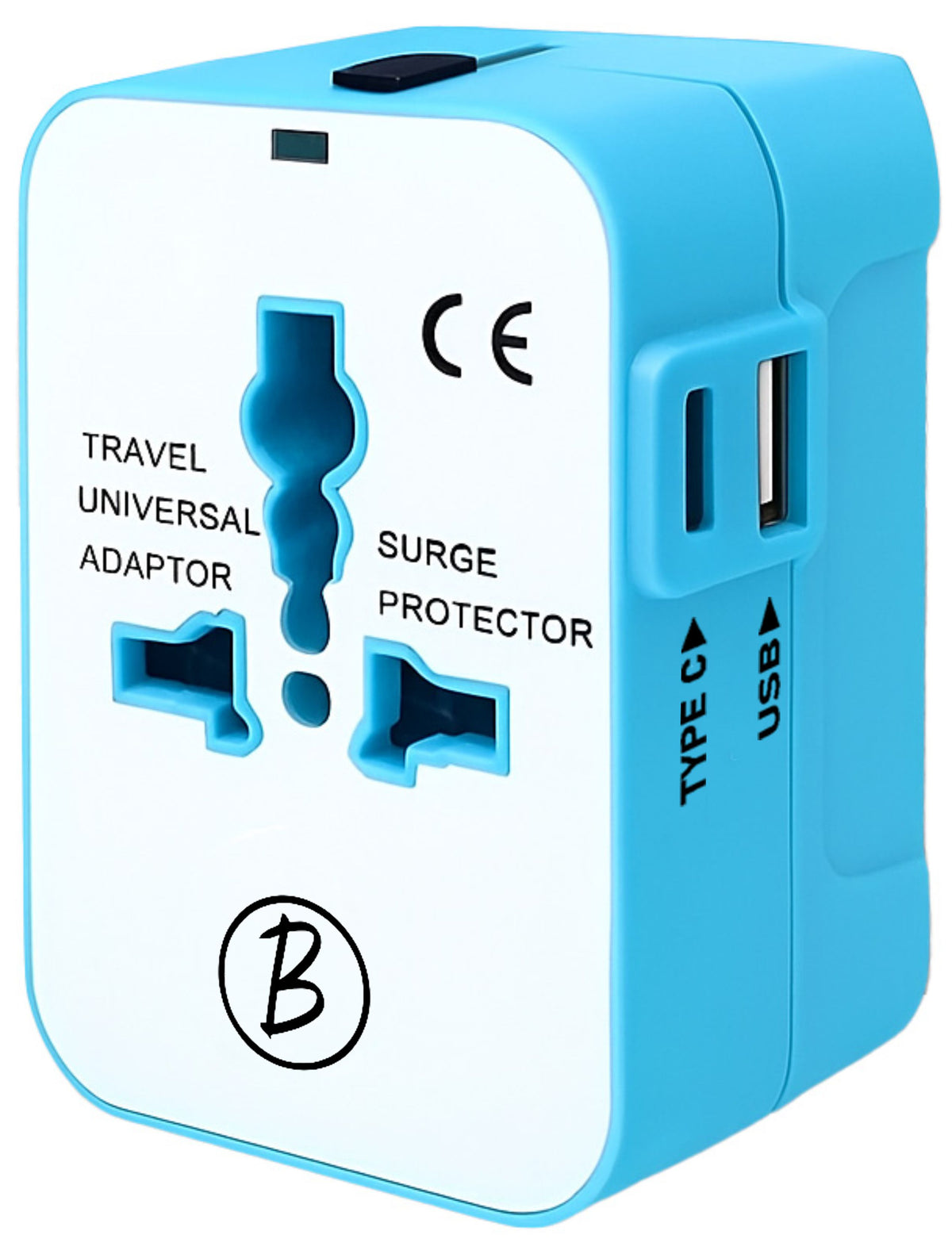 Btag Universal Travel Adapter All-in-One Worldwide Plug Adapter, International with Dual USB Ports , Multi-Country Power Outlet, Compact Adapter