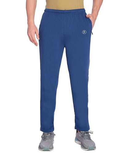 Btag Mens Regular Fit Comfortable Cotton Track Pants with Both Side Zipper Pocket