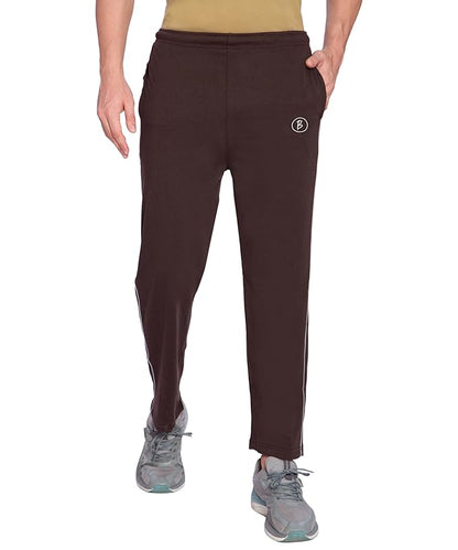 Btag Mens Regular Fit Comfortable Cotton Track Pants with Both Side Zipper Pocket