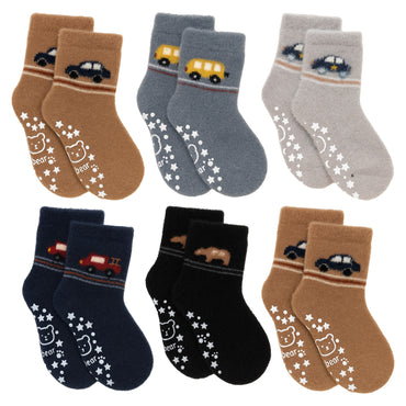 Btag Warm Woolen Fur Baby Socks | Ultra-Soft & Cozy Winter Socks | Thick, Super Cozy & Gentle on Skin |Perfect for Newborns, Infants & Toddlers | Ultra-Comfortable & Cute Design (Assorted_PO6)