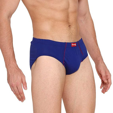 VIP Frenchie Plus Mens Solid Cotton Brief Elasticated Waistband Comfortable Innerwear Pack of 2 (White/Assorted)